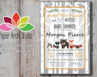 Woodland Animals Baby Shower Invite- Personalized Digital Printable
