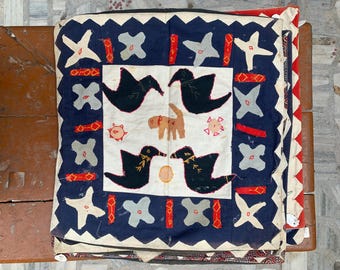 Handbroderat örngott i bomull för Alla hjärtans dag-veckan: Boho-kudde (102 x 102 cm)