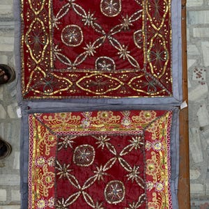 Custom Cotton Hand Embroidered Pillow – Luxurious Decorative Cushion 40&quot;x 40&quot;inches set of 5 Pec