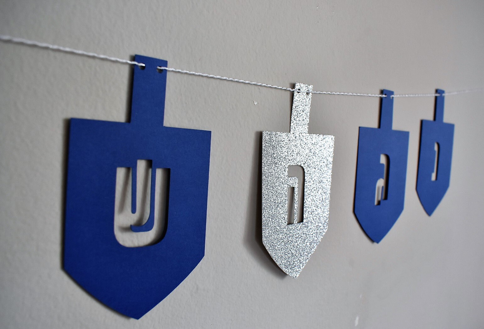 Hanukkah Dreidel garland Chanukkah dreidels in blue and | Etsy