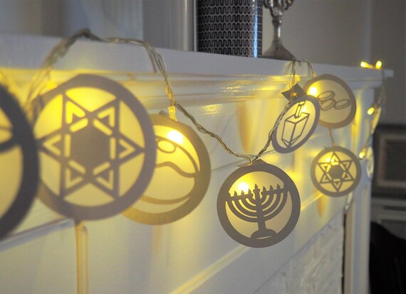 Hanukkah Lights Garland A Unique Hanukkah Decoration Etsy