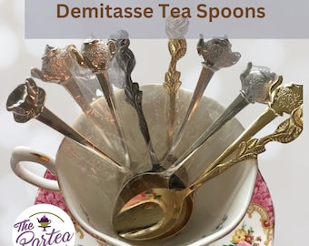 Demitasse Tea Spoons/Tea Party Service Small Spoons/Bridal Showers/Birthdays