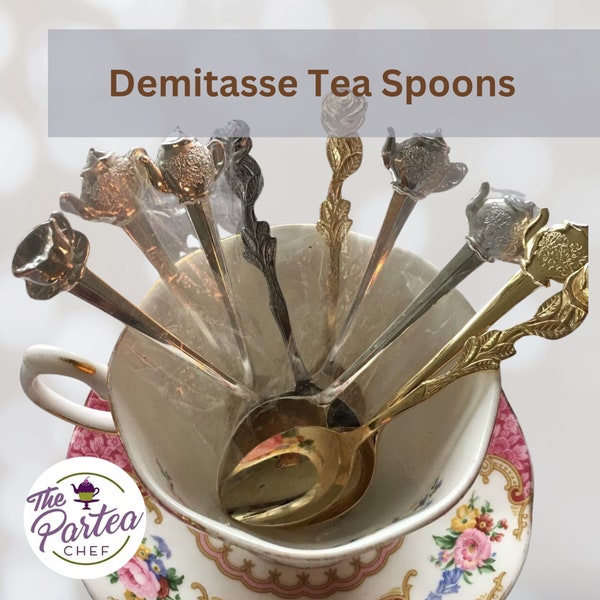 Demitasse Tea Spoons/Tea Party Service Small Spoons/Bridal Showers/Birthdays