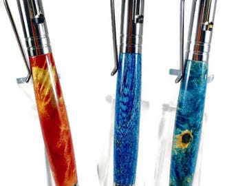 Red and Blue Wood Tech Pen