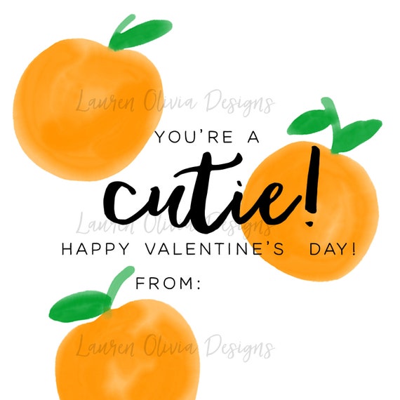Cutie/clementine Valentine Printable You're a Cutie Etsy