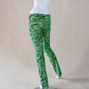 D&G Dolce and Gabbana 2000s vintage paisley green corduroy low waist pants