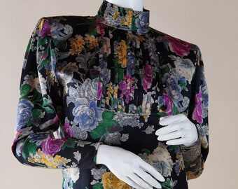 Emanuel Ungaro silk floral 1980s blouse