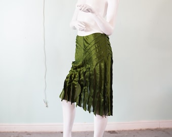runway Alberta Ferretti deconstructed silk skirt
