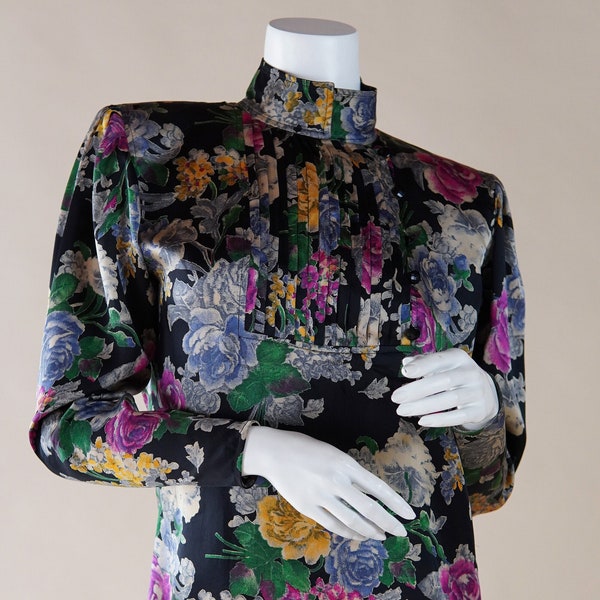 Emanuel Ungaro silk floral 1980s blouse