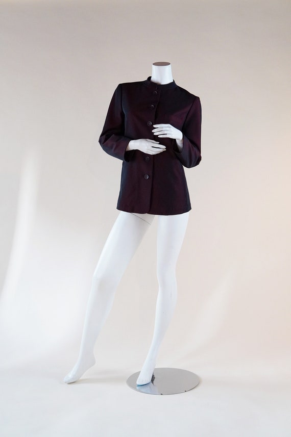 1990s Issey Miyake iridescent burgundy jacket
