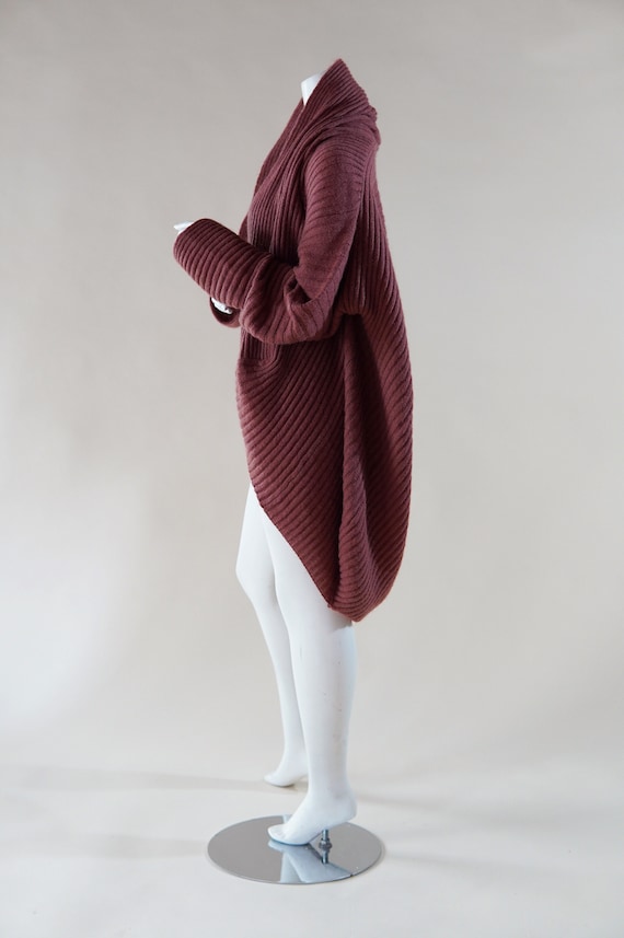 1980s Issey Miyake cocoon sweater - vintage ribbe… - image 4