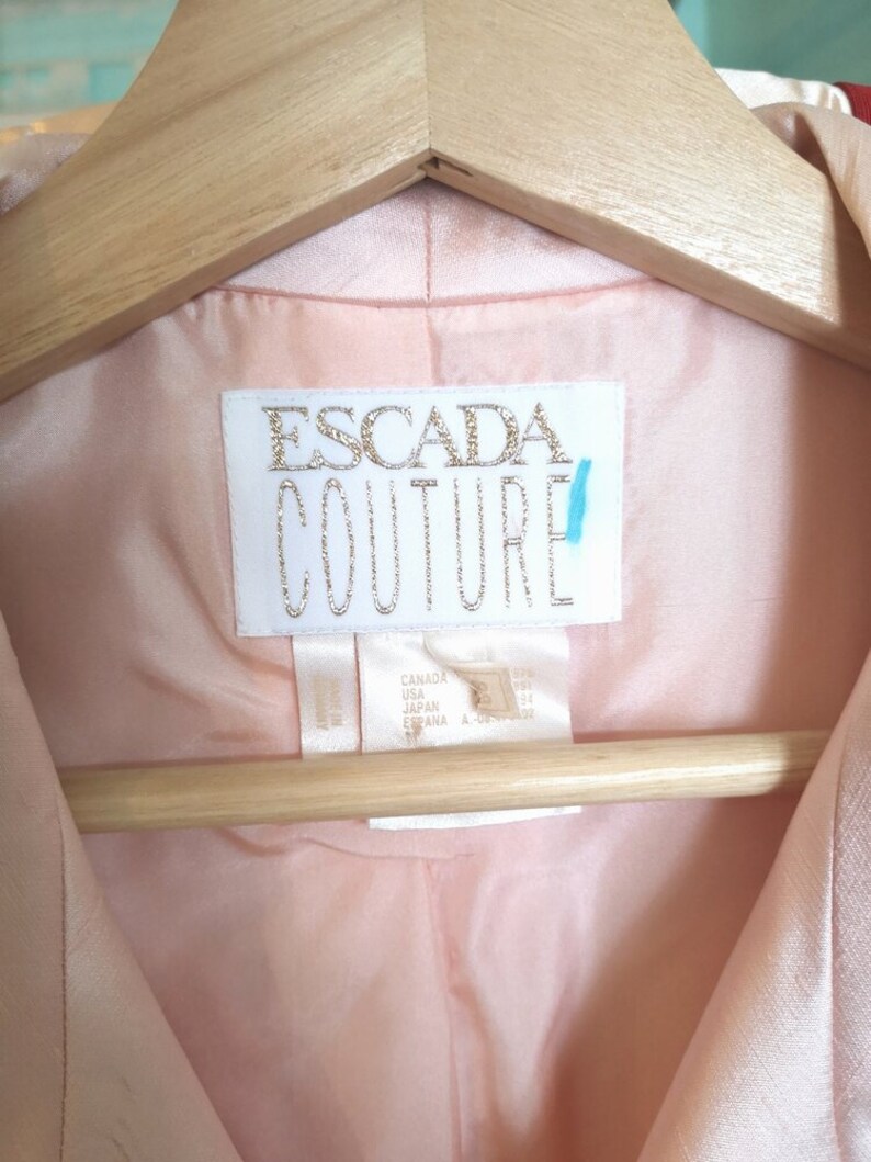 Escada Couture pale pink raw silk jacket image 8