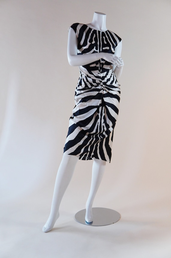 S/S 2008 Dior by John Galliano silk zebra dress - 