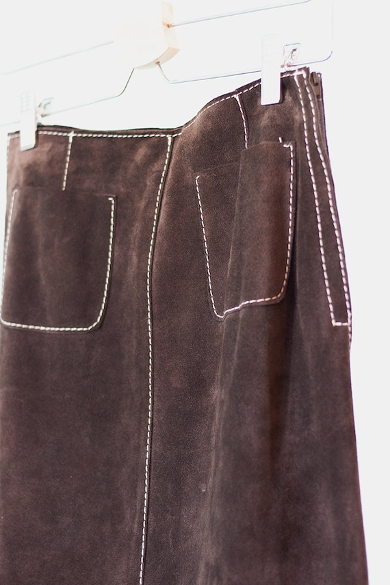 Ferre Studio suede skirt - designer brown suede s… - image 2