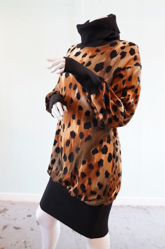 Leonard Paris 1980s leopard print dress with ribb… - image 3