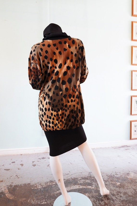 Leonard Paris 1980s leopard print dress with ribb… - image 7