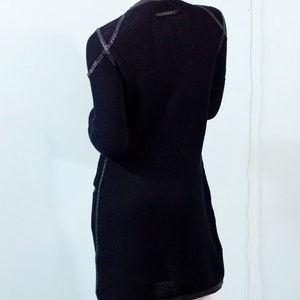 Jean Paul Gaultier cotton knit dress with leather trim vintage designer coat dress image 9