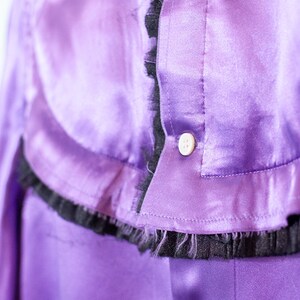 deconstructed Comme des Garçons satin shirt designer purple shirt with black ruffle detail image 6