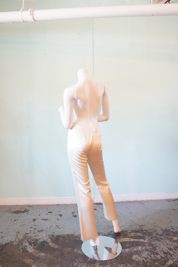 1990s Valentino Boutique silk satin pants in crea… - image 4