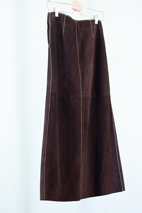 Ferre Studio suede skirt - designer brown suede s… - image 6