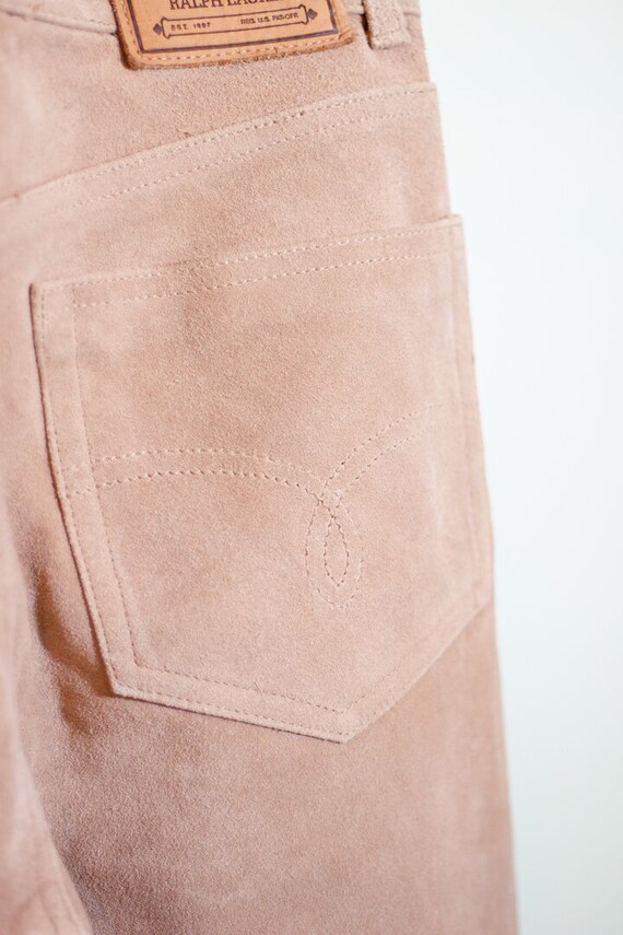 1980s Polo Ralph Lauren beige suede pants - image 6