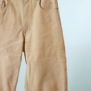 1990s suede pant vintage butter yellow suede jean image 2