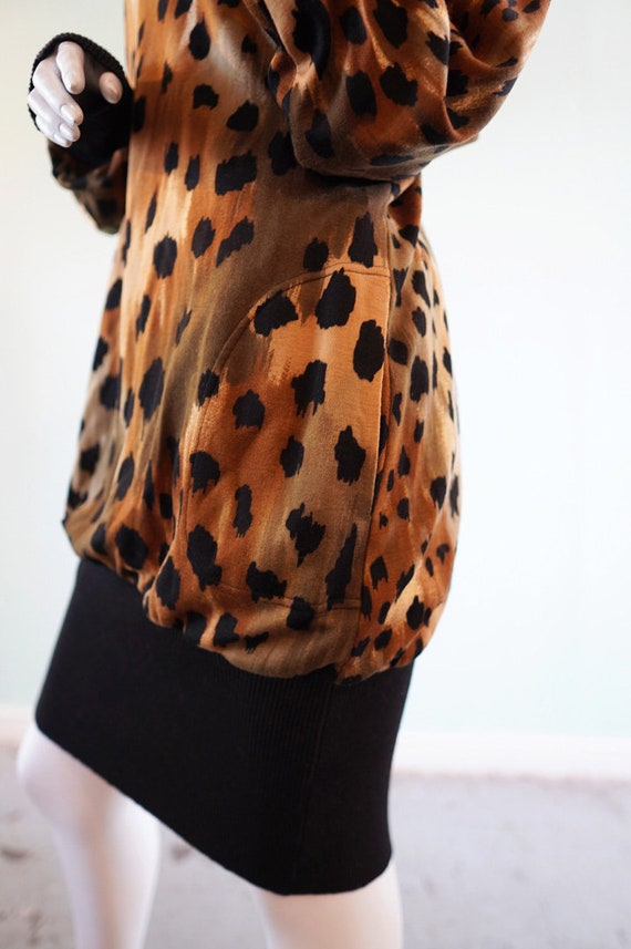 Leonard Paris 1980s leopard print dress with ribb… - image 8