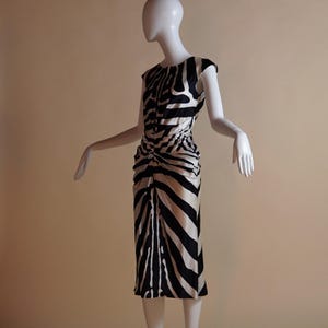 S/S 2008 Dior by John Galliano silk zebra dress - designer Spring 2008 silk charmeuse black and white dress from Christian Dior