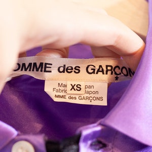 deconstructed Comme des Garçons satin shirt designer purple shirt with black ruffle detail image 5