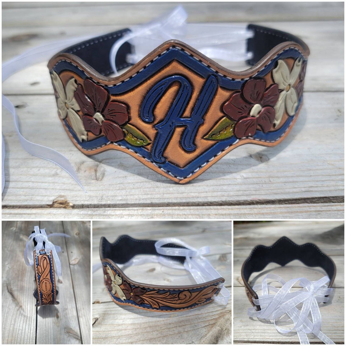 Bridal garter belt custom tooled leather Etsy