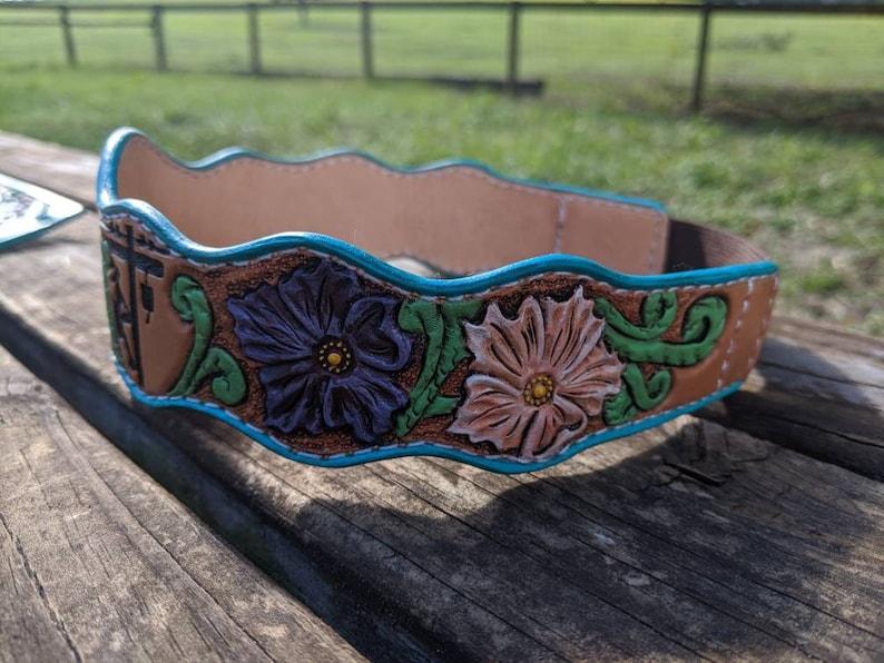 Bridal garter belt custom tooled leather Etsy