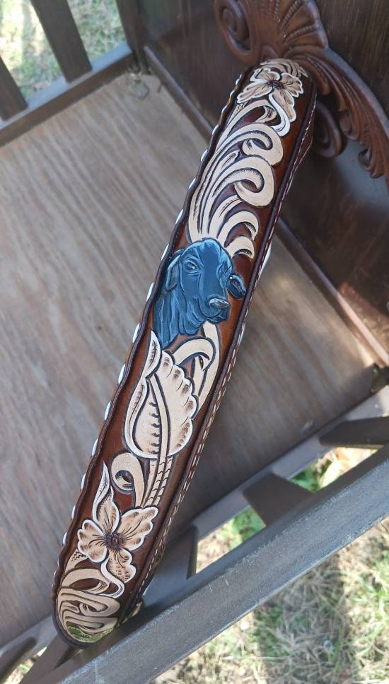 Steering Wheel Cover Tooled Leather Custom Made Etsy