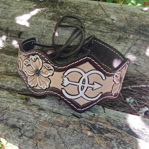 Bridal garter belt custom tooled leather