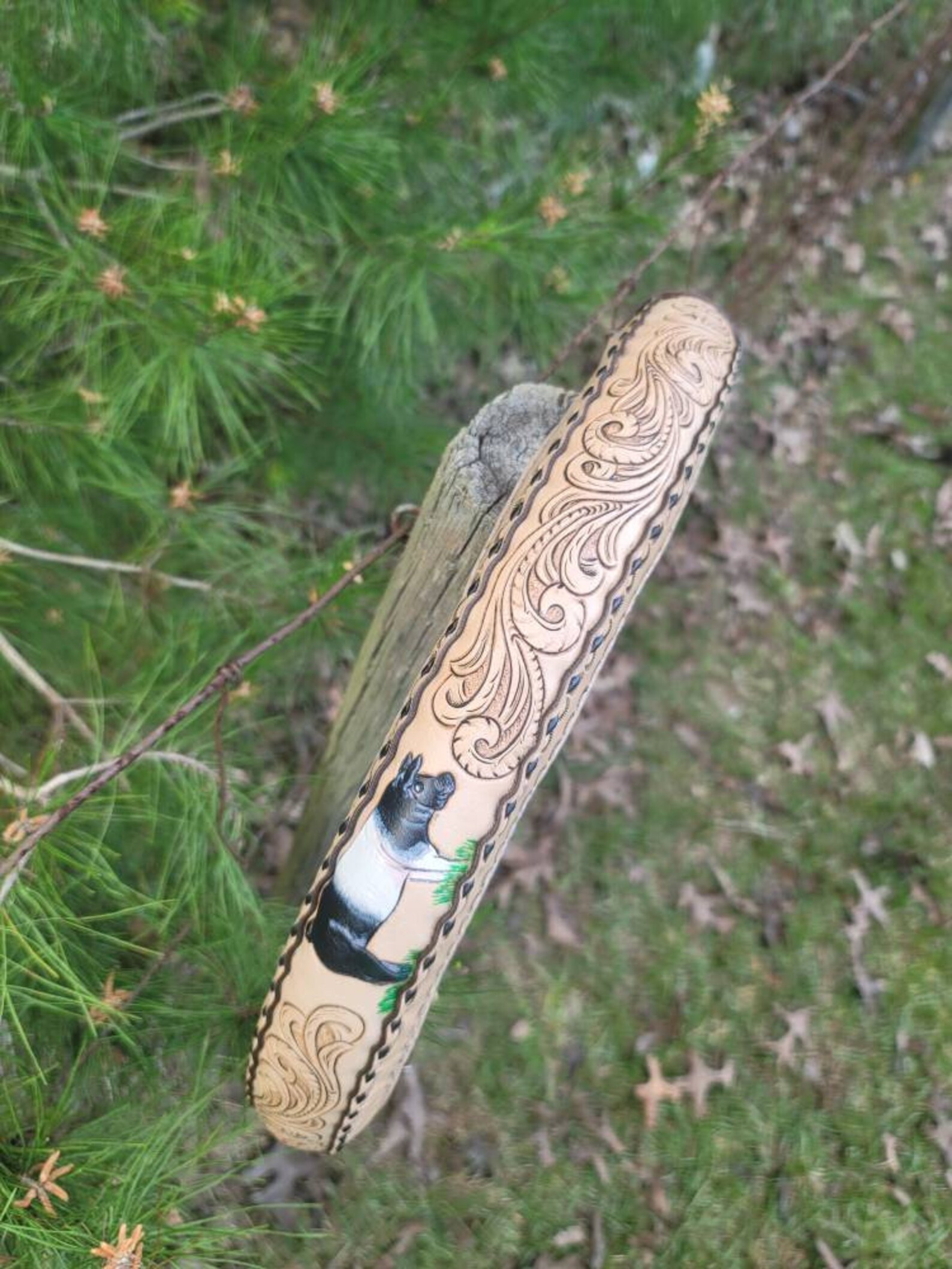 Custom Tooled Leather Steering Wheel Cover Etsy