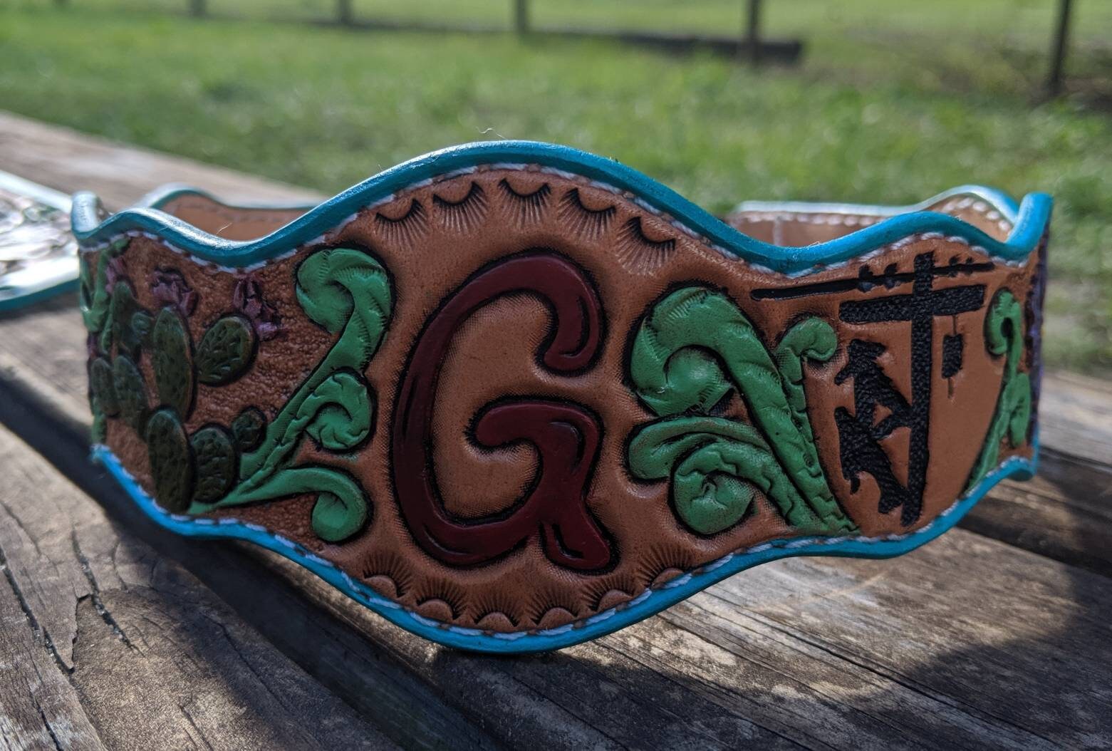 Bridal garter belt custom tooled leather Etsy