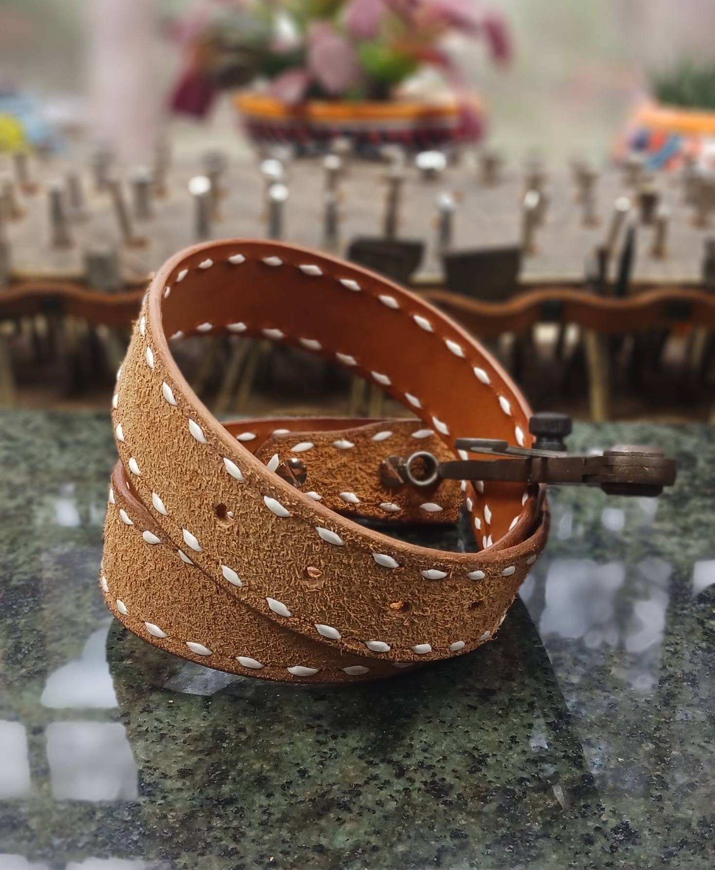 Roughout Leather Custom Initial/brand Belt - Etsy