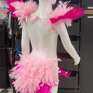 Kinderkostüm Vogelkostüm Schwanz und Flügel Federn Federschwanz Tutu Flamingo Papagei Blu