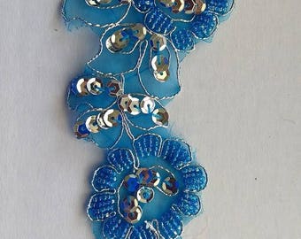 2 yards Beaded 3D Flower Trim Applique