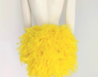 Feather Tutu Bustle Simple Feather Tail Fan tail back Boa tutu costume showgirl burlesque made in the USA and shipped from the USA