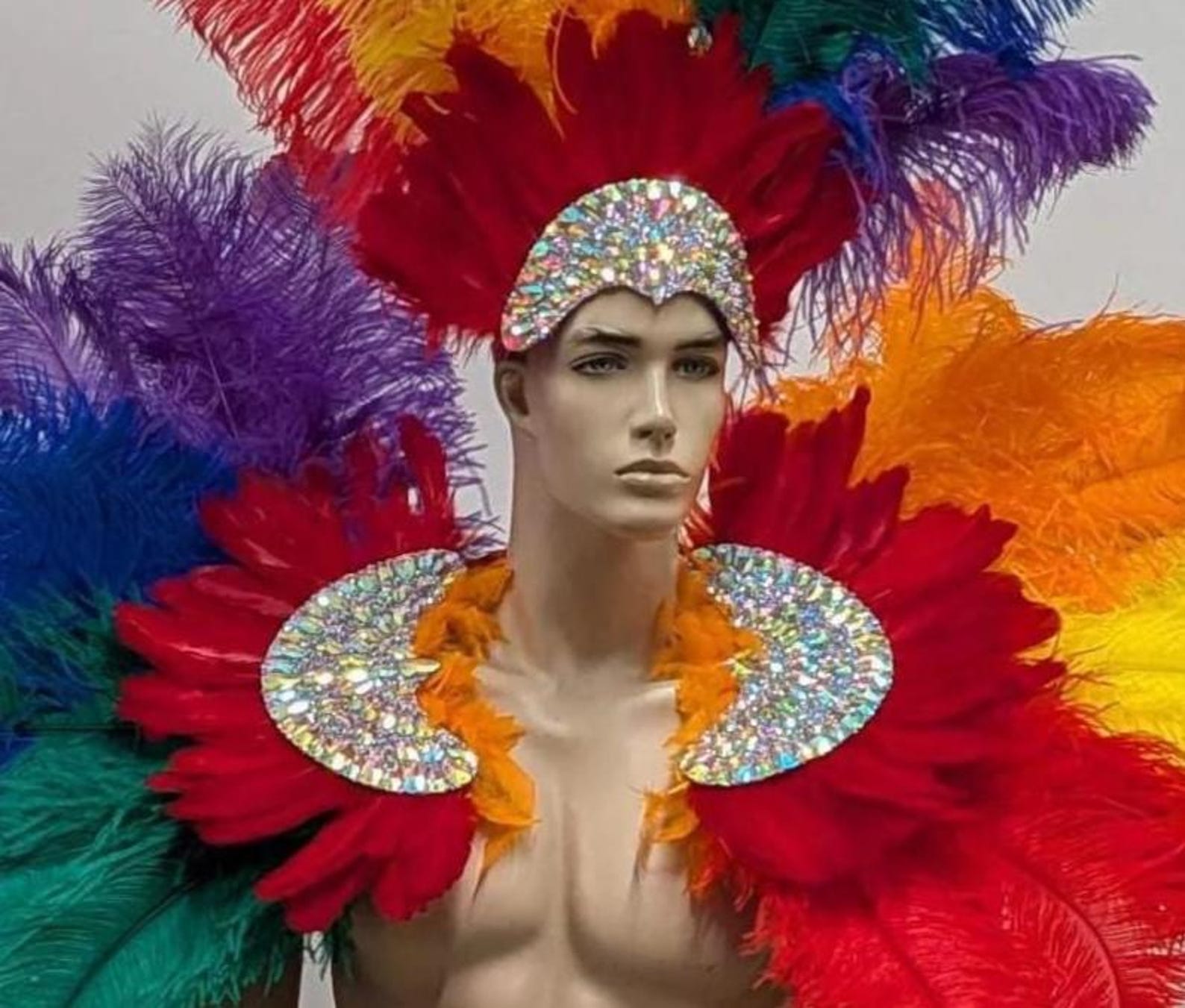 Feather Shoulder Piece and Headdress: Samba Carnival Costume Set - Etsy