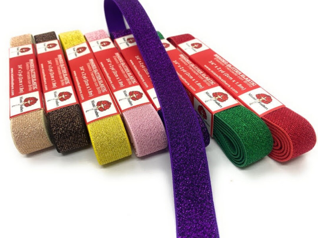 NEW Braided Glitter Elastics All Colors 2 Yard 3/4 Etsy