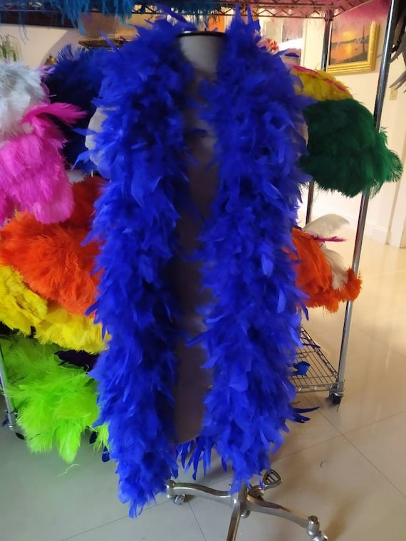 Royal Blue Feather Boa 2 Yard 115 Gram No Shedding Etsy