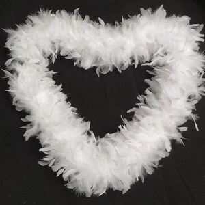 Boa de plumes blanches 2 mètres 115 grammes sans perte Boa de plumes de mode de qualité professionnelle