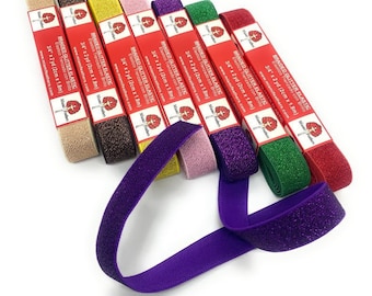 Geflochtenes Glitzer-Elastikband, 3/4-Zoll, 2 Meter