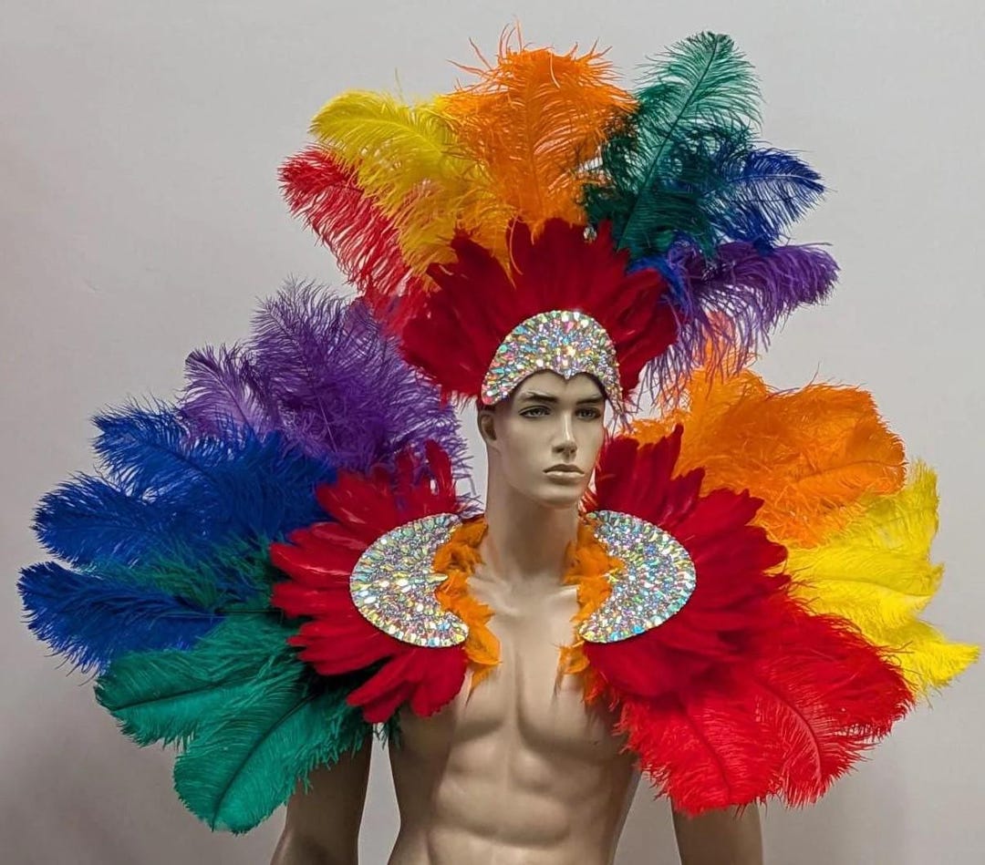 Feather Shoulder Piece and Headdress: Samba Carnival Costume Set - Etsy