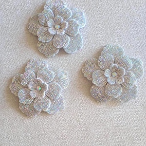 Rhinestone Flower 3 Flowers 3D Rhinestone Flower Set – 3pcs, Colors, 3"