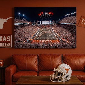 Darrell K Royal Memorial Stadium | Texas Longhorns | Print Decor Wall Art Design for Home & Office Decoration | Poster or Canvas