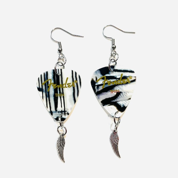 FENDER EARRINGS WOMENS Stainless Steel Earring Hook Guitar Pick Jewelry Gifts for her