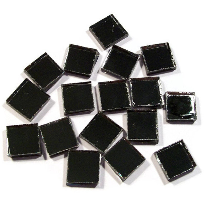 Gun Metal Silvercoat SQUARE Mirror Mosaic Tiles Stained Glass