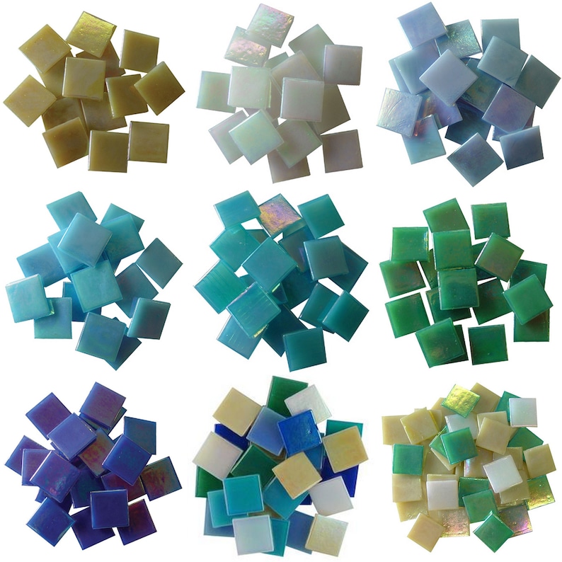 34 Iridescent Venetian Glass Mosaic Tiles Single Colors and Mixes